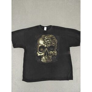 Vintage Tennessee River Shirt Mens 2XL Black Skull Graphic Gothic Horror 2000s‎